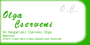 olga cserveni business card